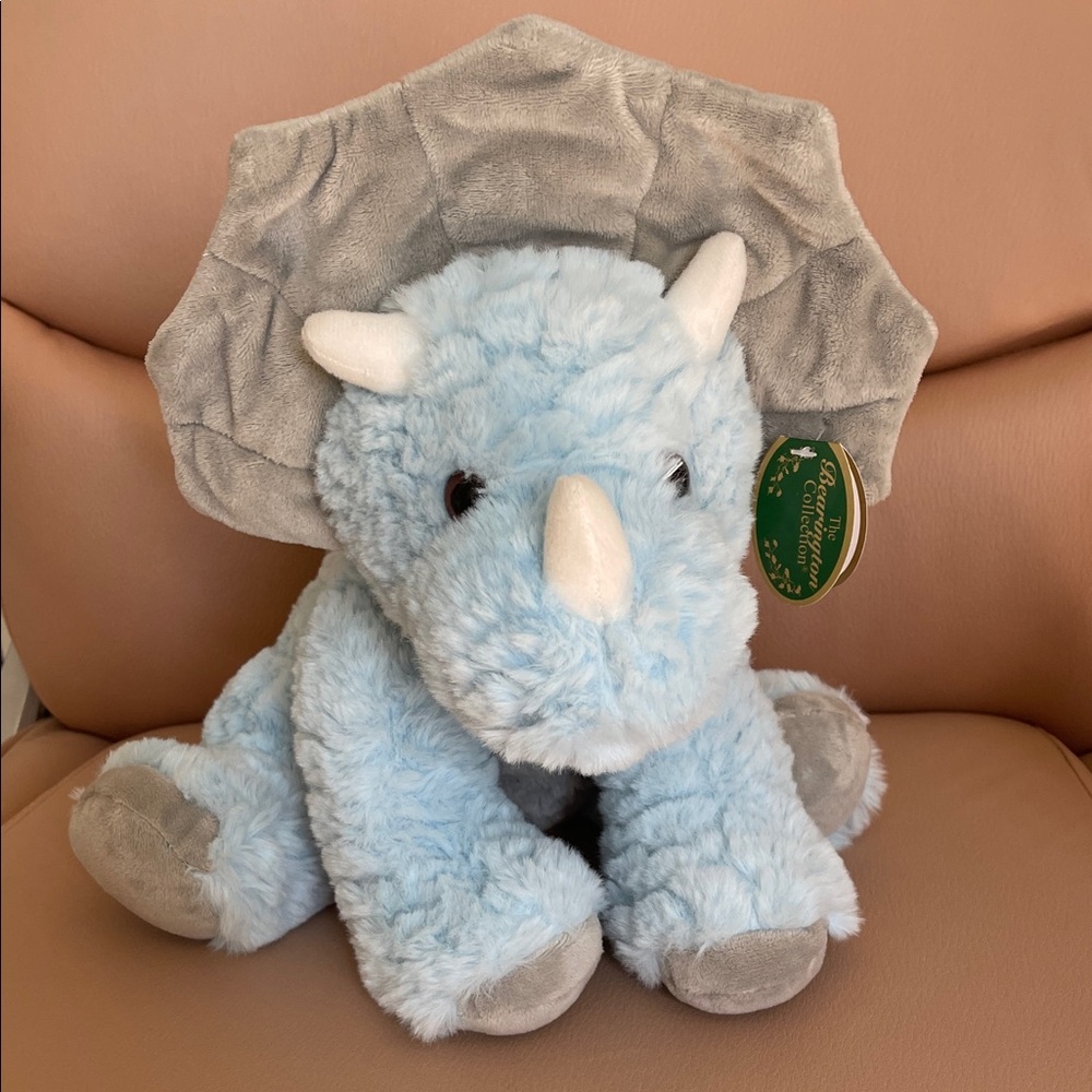 Bearington Collection Tracer Blue‎ Triceratops Dinosaur Plush Toy NWT